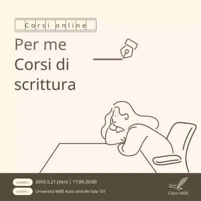 Promuovere un corso di scrittura semplice in kaki e avorio