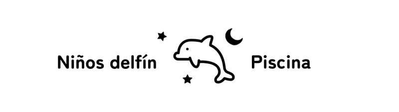 Bonito diseño con simpáticas ilustraciones de delfines