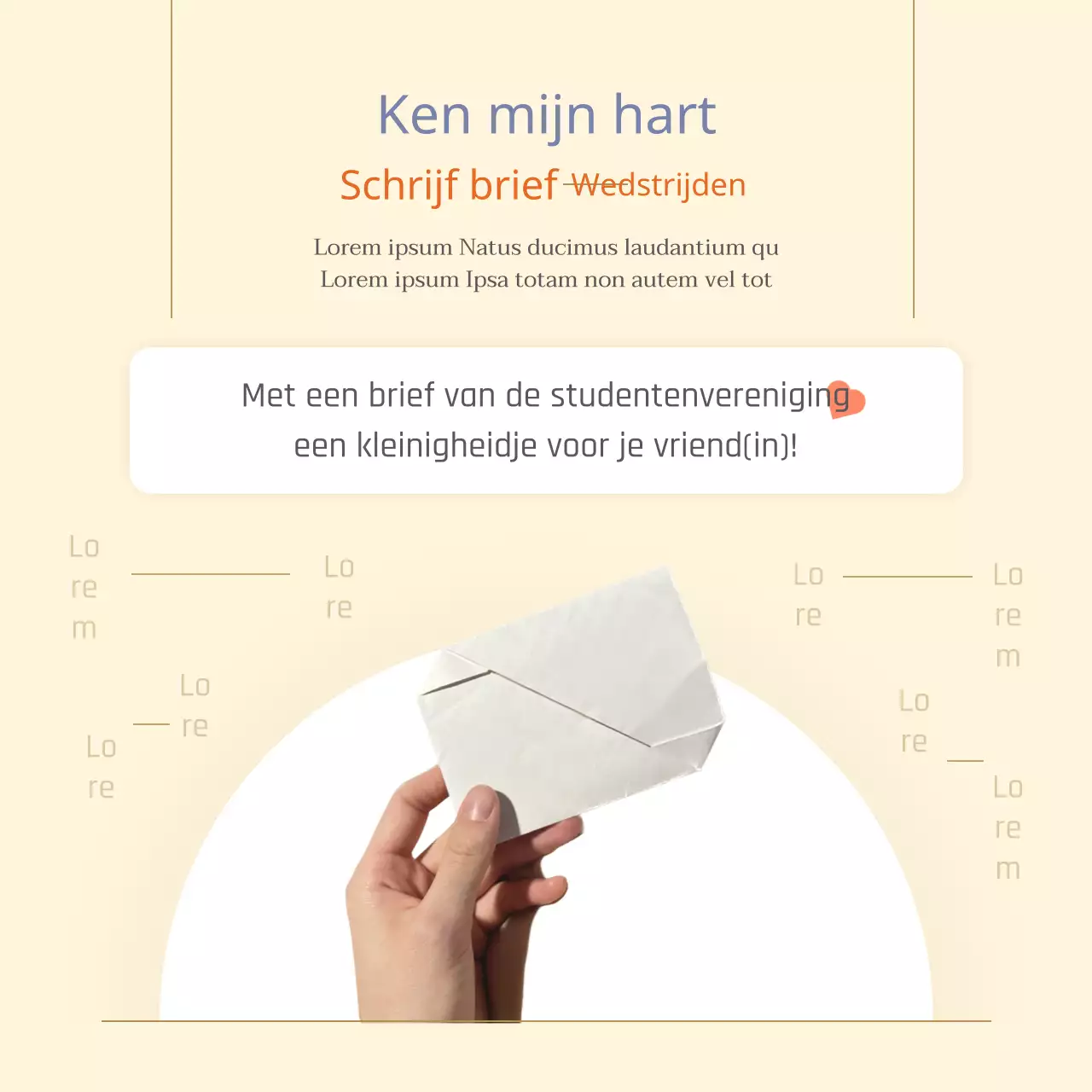 Een moderne geel-witte vriendschaps- en schrijfwedstrijd promoten