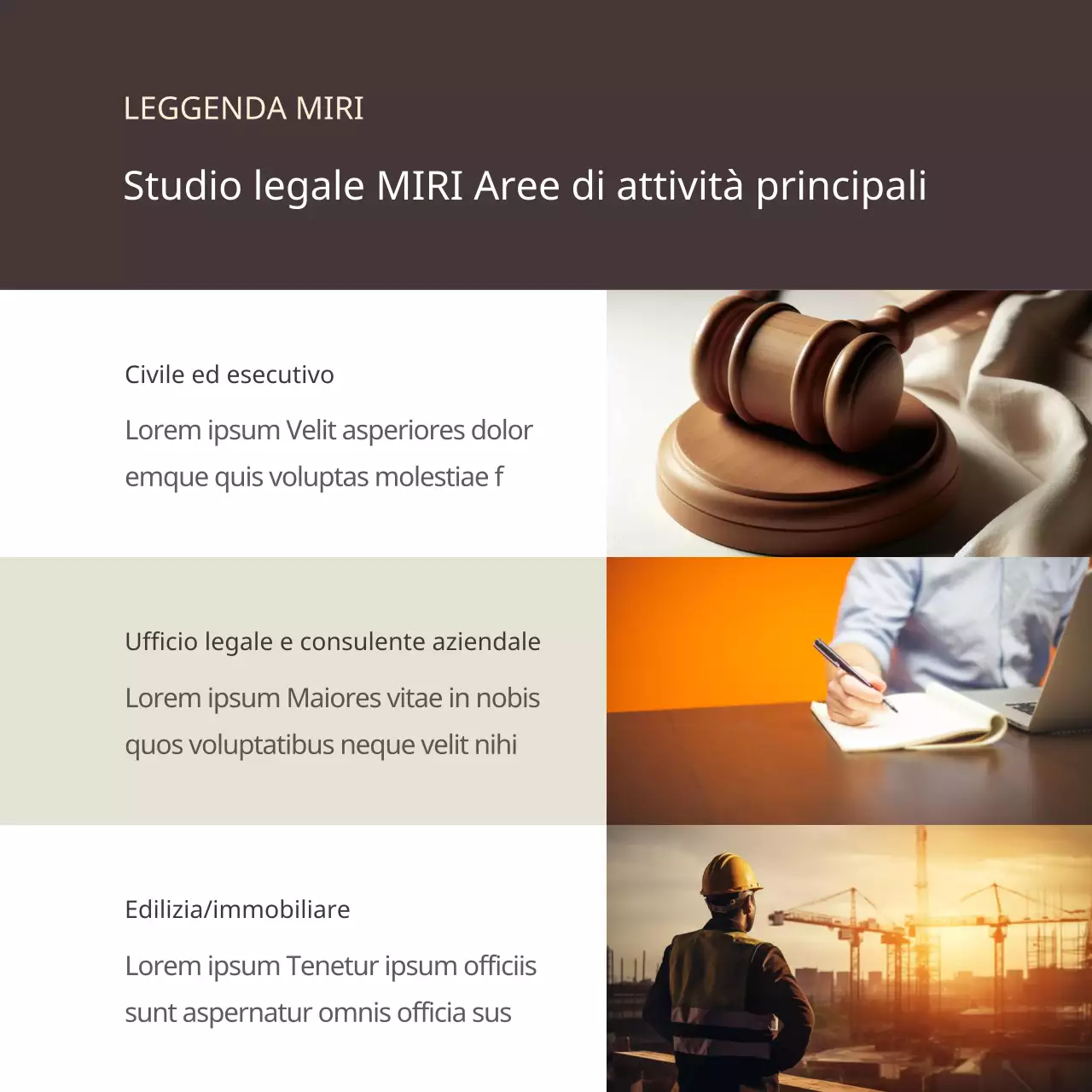 Promuovere uno studio legale moderno in marrone e beige