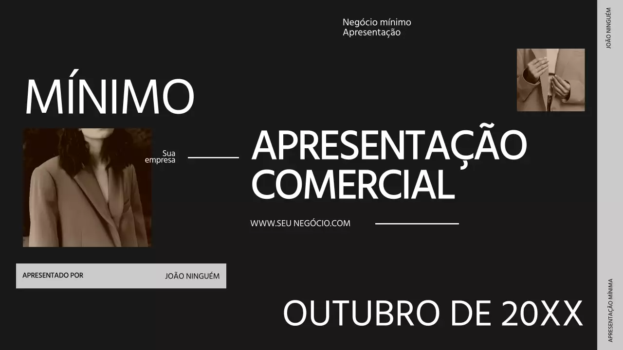 Apresentação comercial minimalista em preto e bege