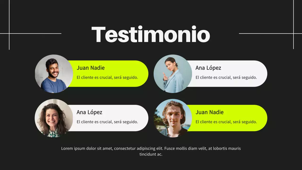 Presentación de la empresa moderna en neón y negro