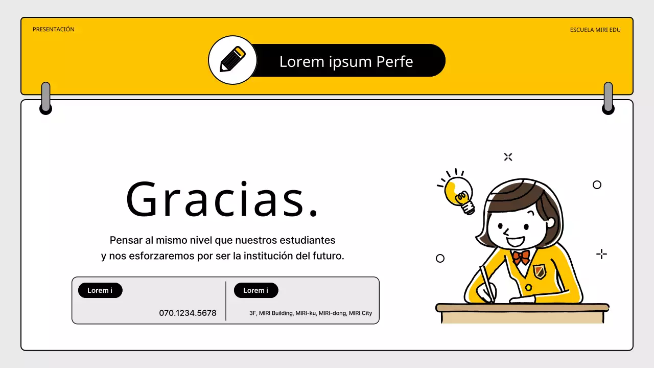 Un sencillo prospecto escolar de redacción de ensayos en amarillo y negro