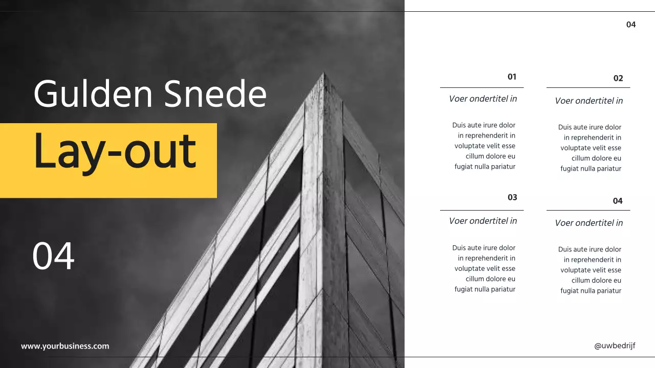 Zwart Gele Moderne Zakelijke Presentatiepagina's Met Diverse Lay-outs