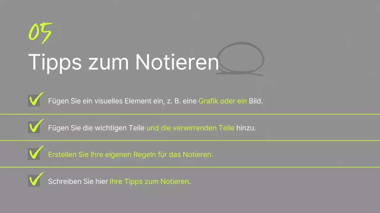 Einfaches Handschrift-Tutorial in Grau und fluoreszierenden Farben