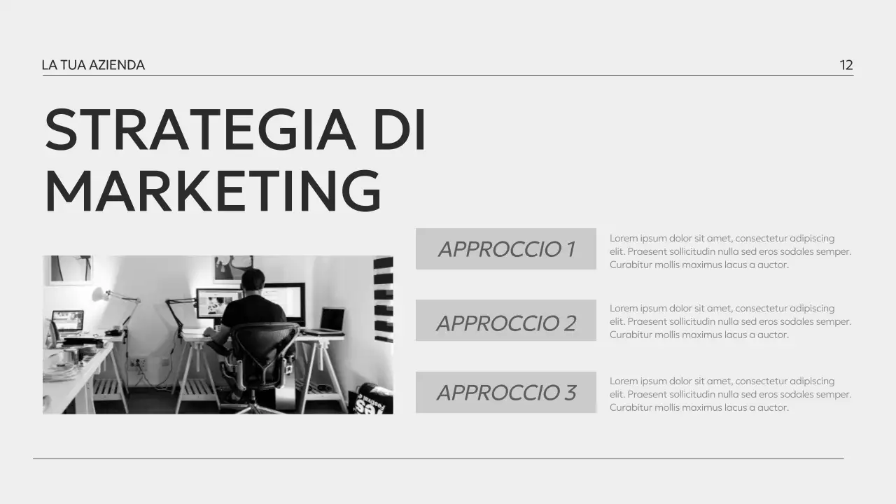 Profilo aziendale minimale in bianco e nero