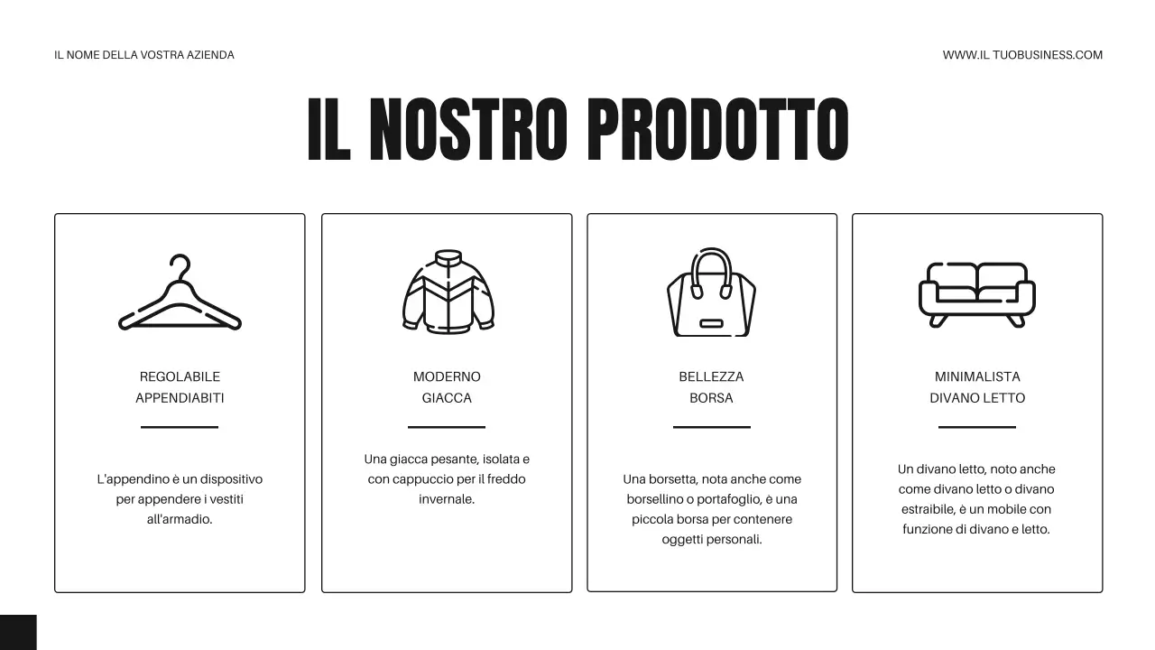 Strategia aziendale minimale in bianco e nero