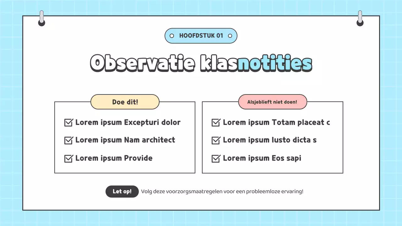 Lichtblauw Ouderobservatie Lesmateriaal