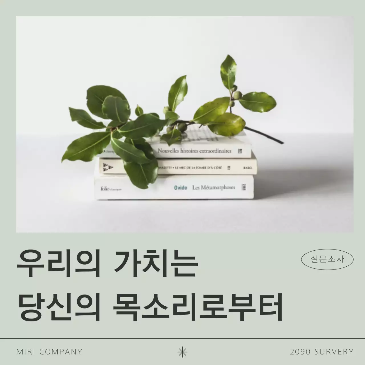 카키와 검정의 트렌드한 고객 설문조사 홍보