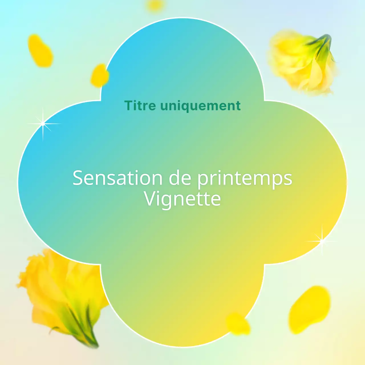 Couverture d'arrière-plan de printemps de style tropical en bleu clair et jaune