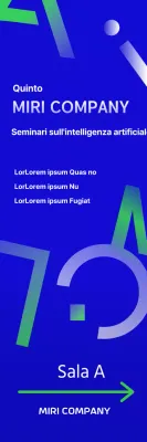 Intelligenza artificiale AI elemento decorativo banner design con sfondo blu istituzione aziendale seminario società alfabeto inglese