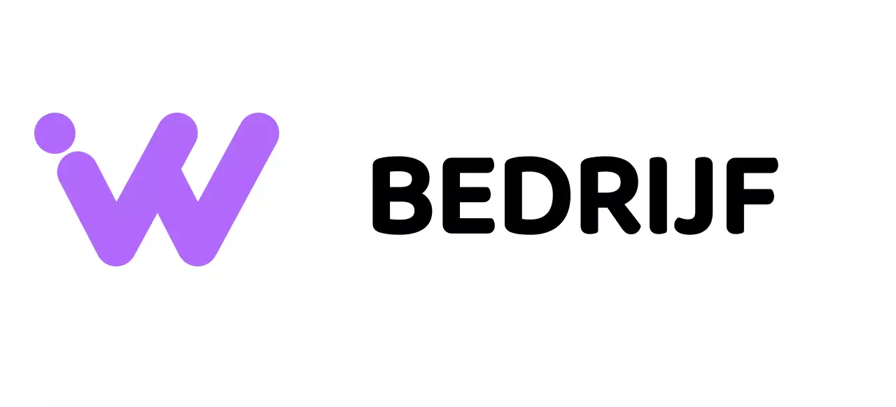 Bedrijfslogo met een eenvoudig zwart alfabet