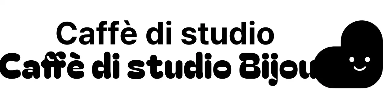 Logo della sala lettura del caffè studio in un carattere tipografico arrotondato