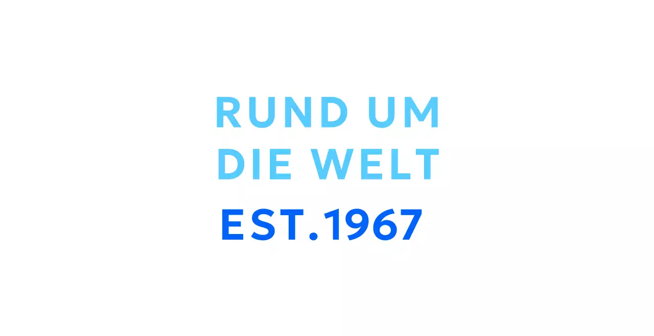 Einfaches Reisebüro in kühlem Blau mit Illustrationen von Flugzeugen und Wolken