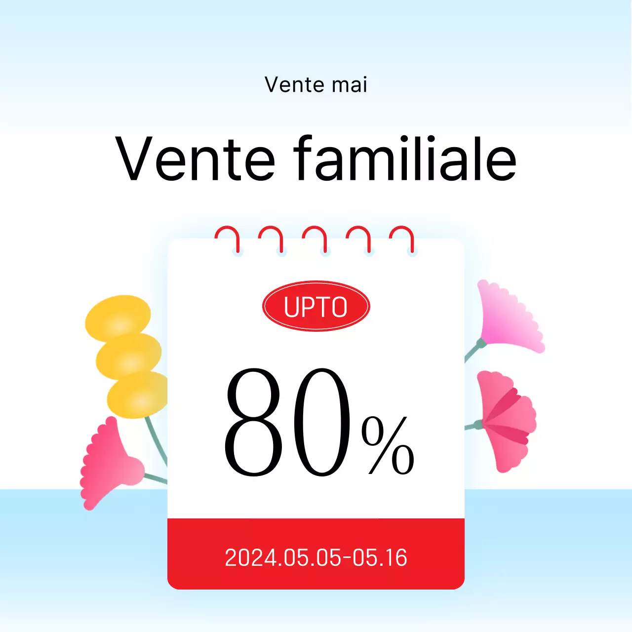 Promouvoir un flux marketing moderne dans les médias sociaux en bleu clair et en rouge