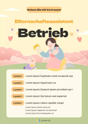 Gelbe und elfenbeinfarbene Ankündigung für Elternassistenten