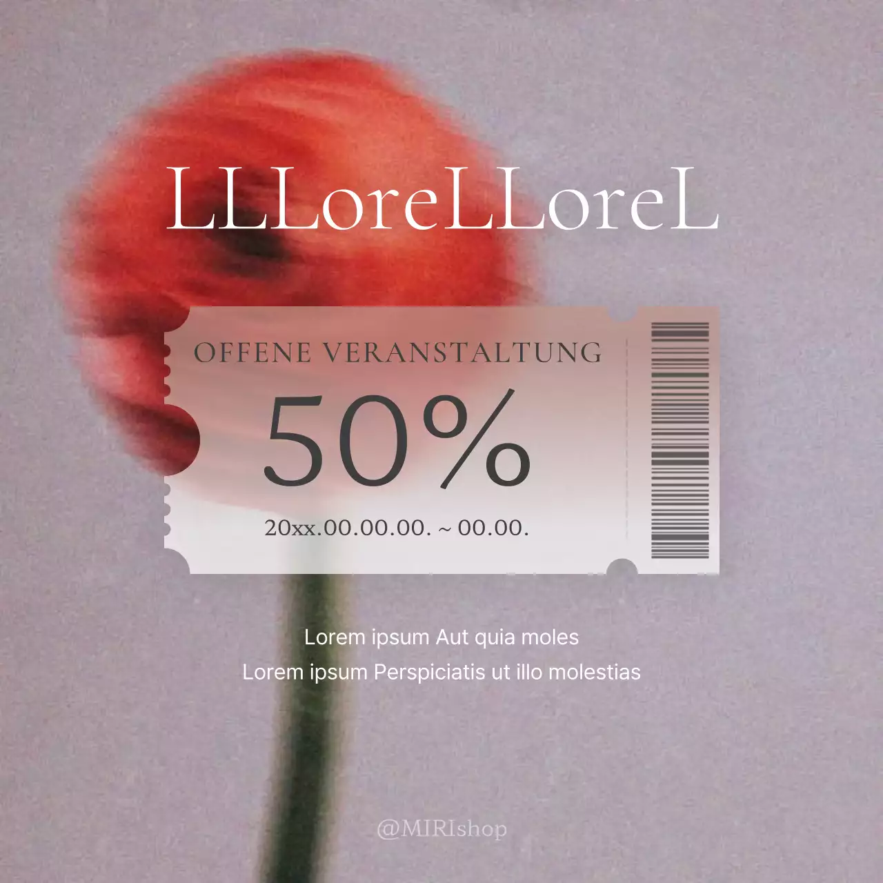 Werben Sie mit Gutscheinen für Marketingveranstaltungen in Rot und Grau