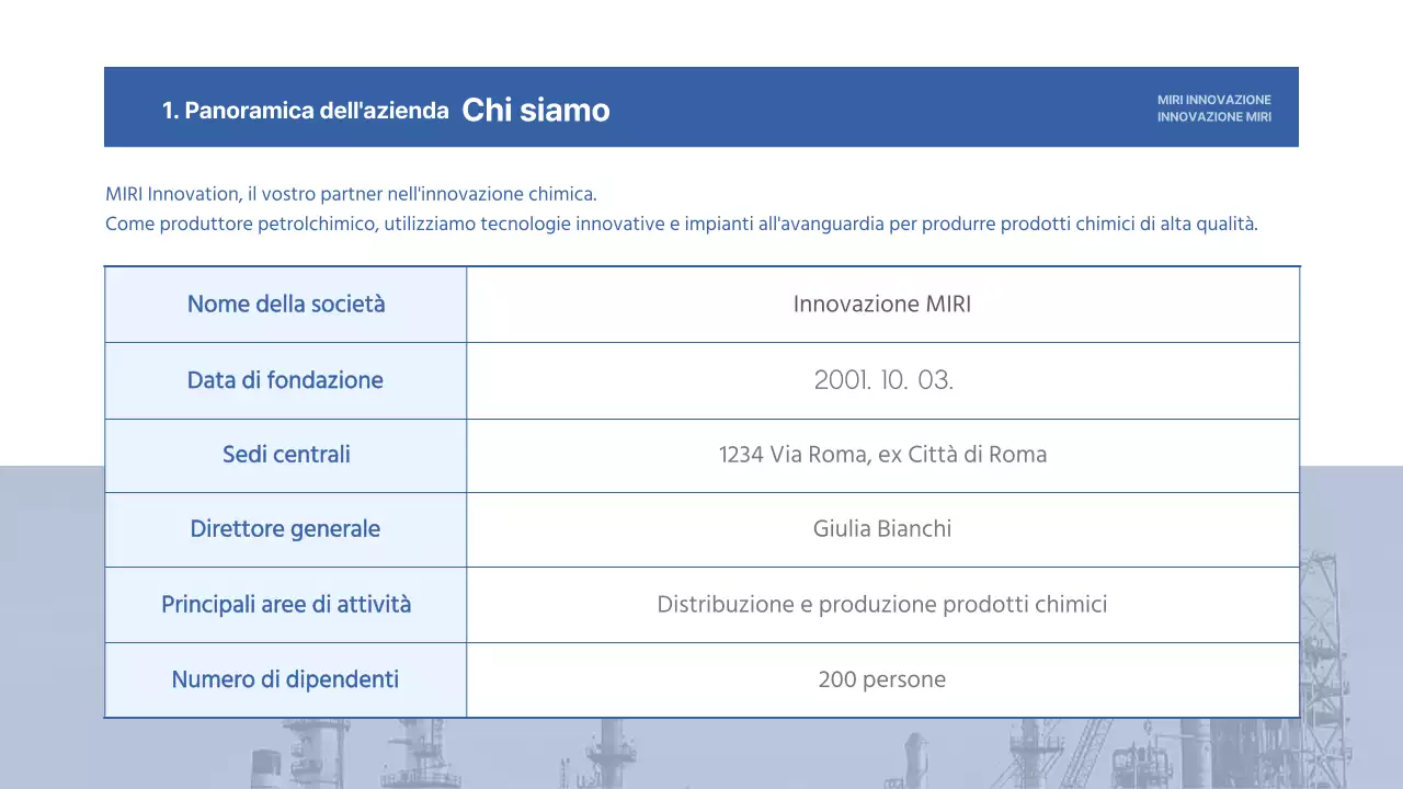 Una semplice carta intestata di un'azienda industriale pesante in blu e giallo