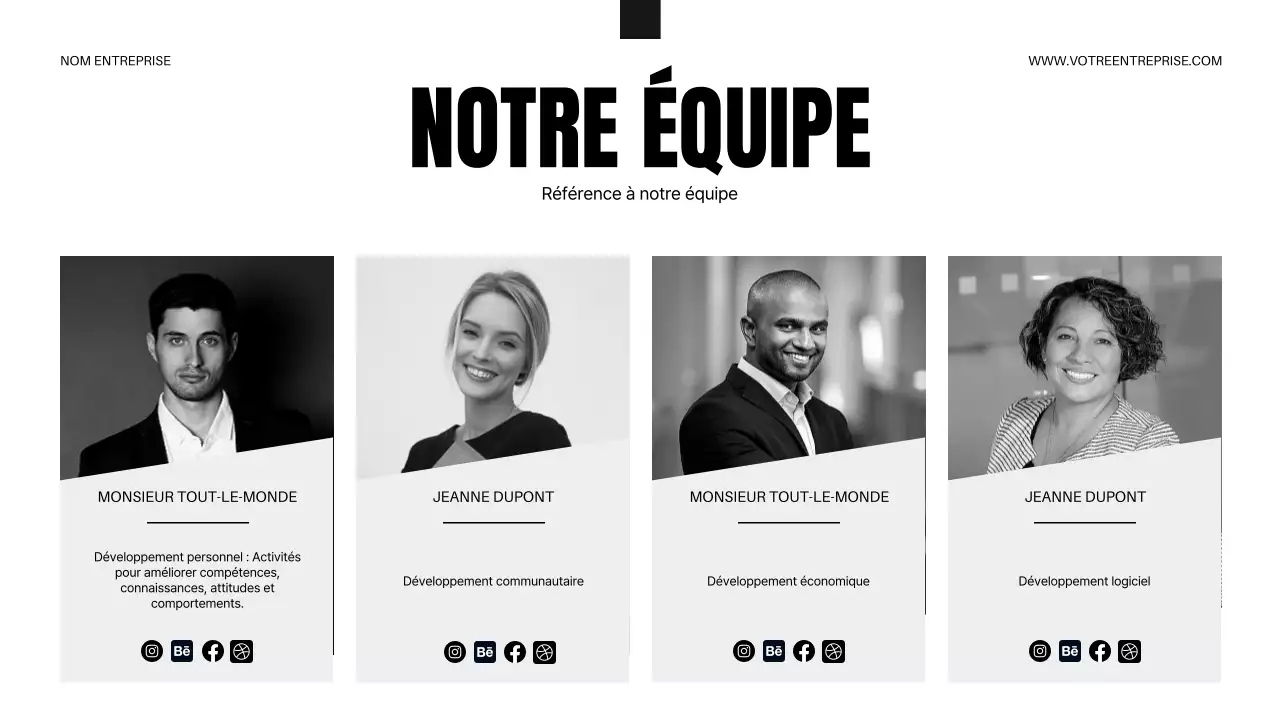 Stratégie commerciale minimale en noir et blanc