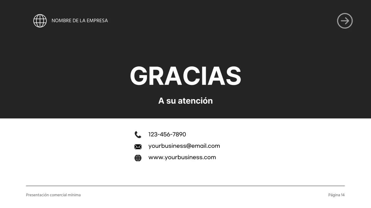 Presentación de una empresa moderna en blanco y negro