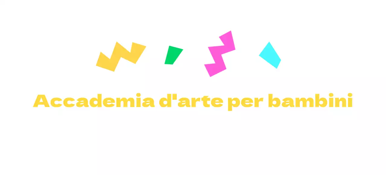 Merchandising Kids Academy con forme geometriche colorate