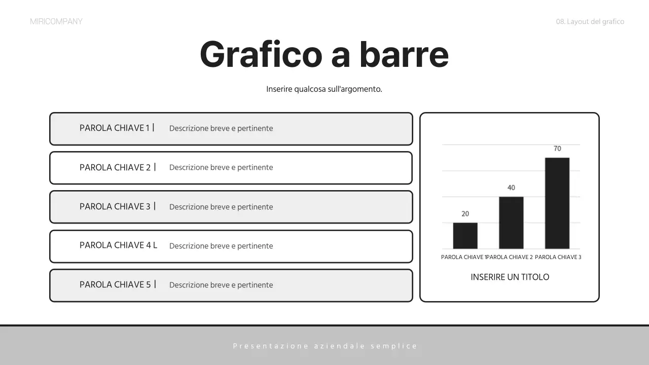 Una semplice lettera di presentazione aziendale in grigio e nero