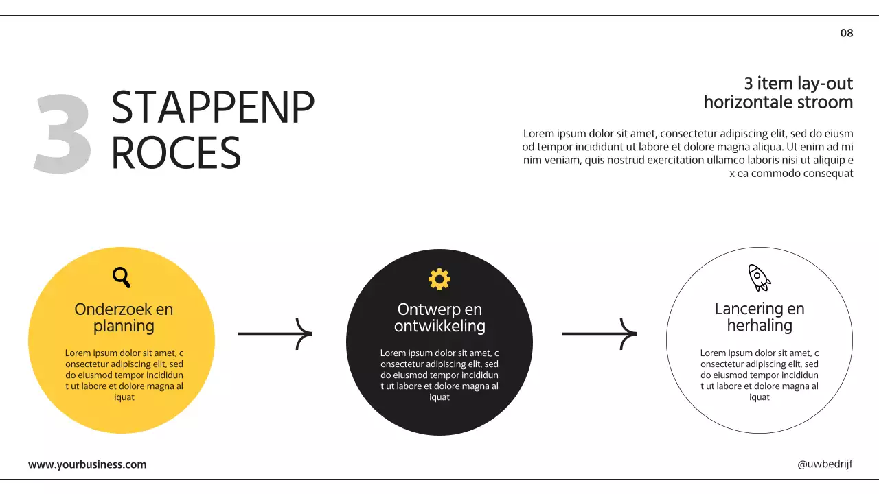 Zwart Gele Moderne Zakelijke Presentatiepagina's Met Diverse Lay-outs