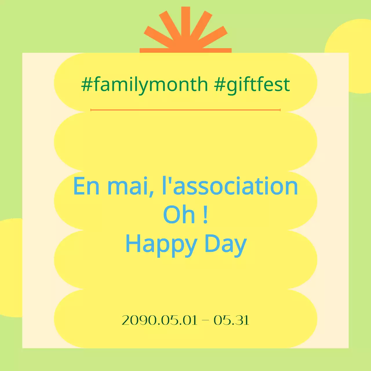 Promouvoir la vente de cadeaux du Mois de la maison jaune et verte