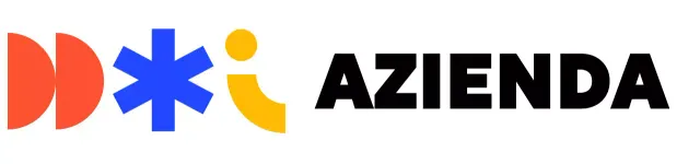 Un logo istituzionale colorato con una varietà di forme