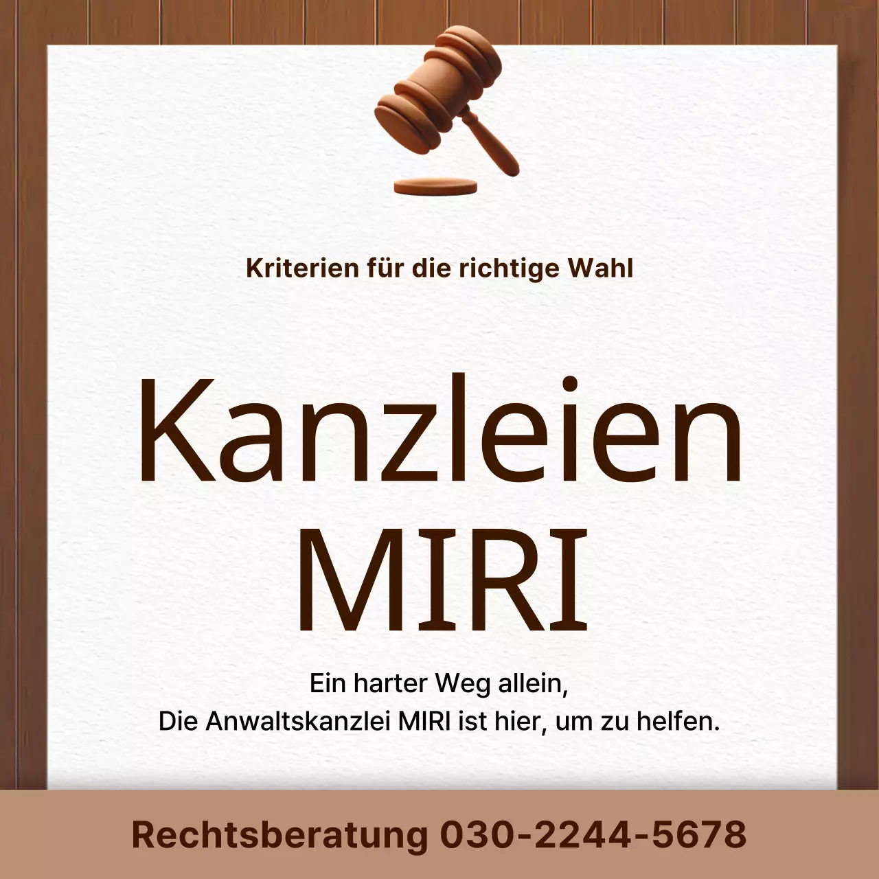 Ein sauberer Kanzleiposten in Braun und Beige