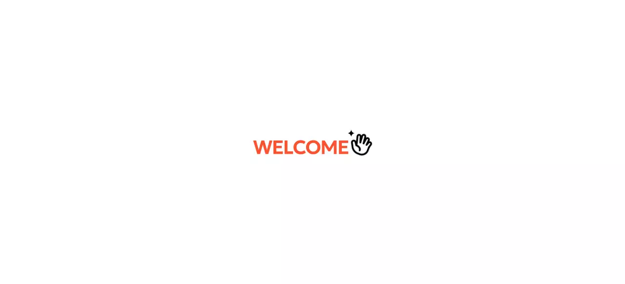 Welcome design with a greeting hand icon