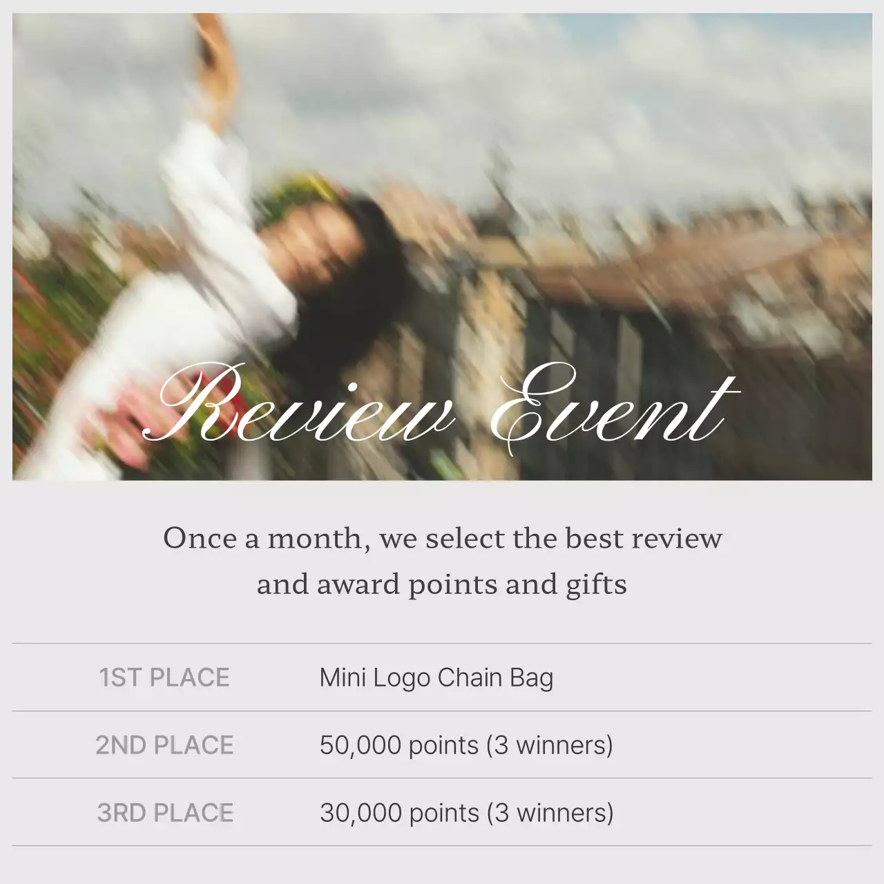 White Modern Review Promotion Social Media Post