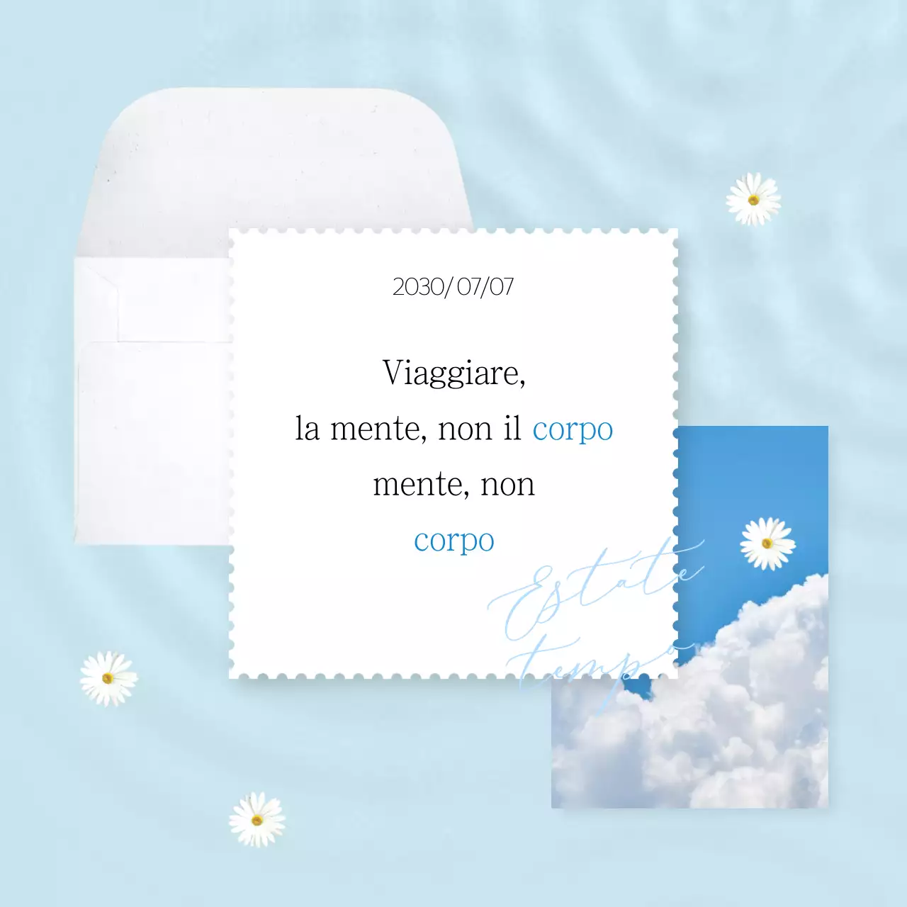 Promuovere un viaggio semplice ed emozionale in azzurro e bianco