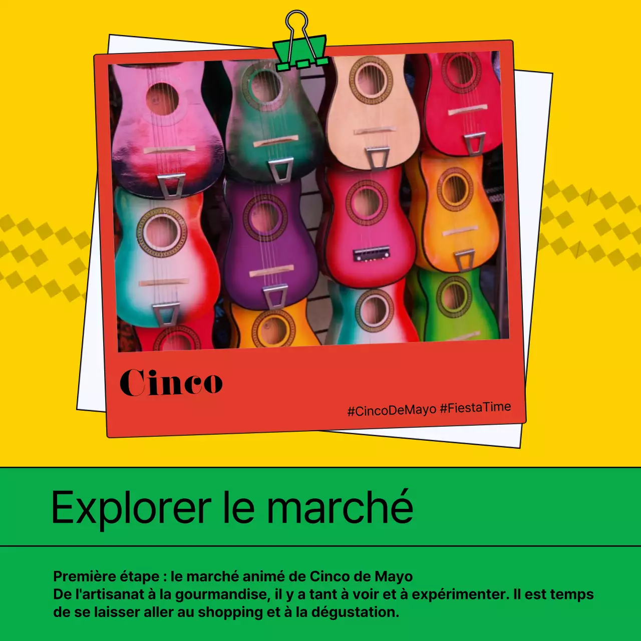 Tendance rouge et verte Publicité Cinco de Mayo