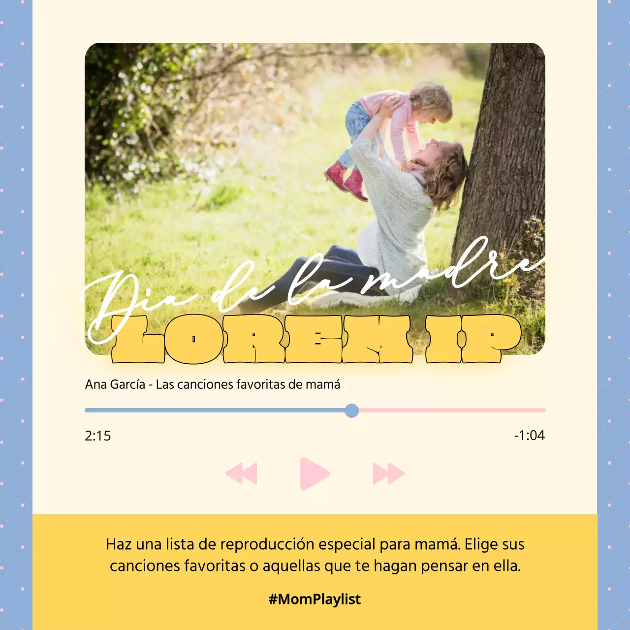 Purple and Yellow Simple Mother's Day Playlist Publicidad