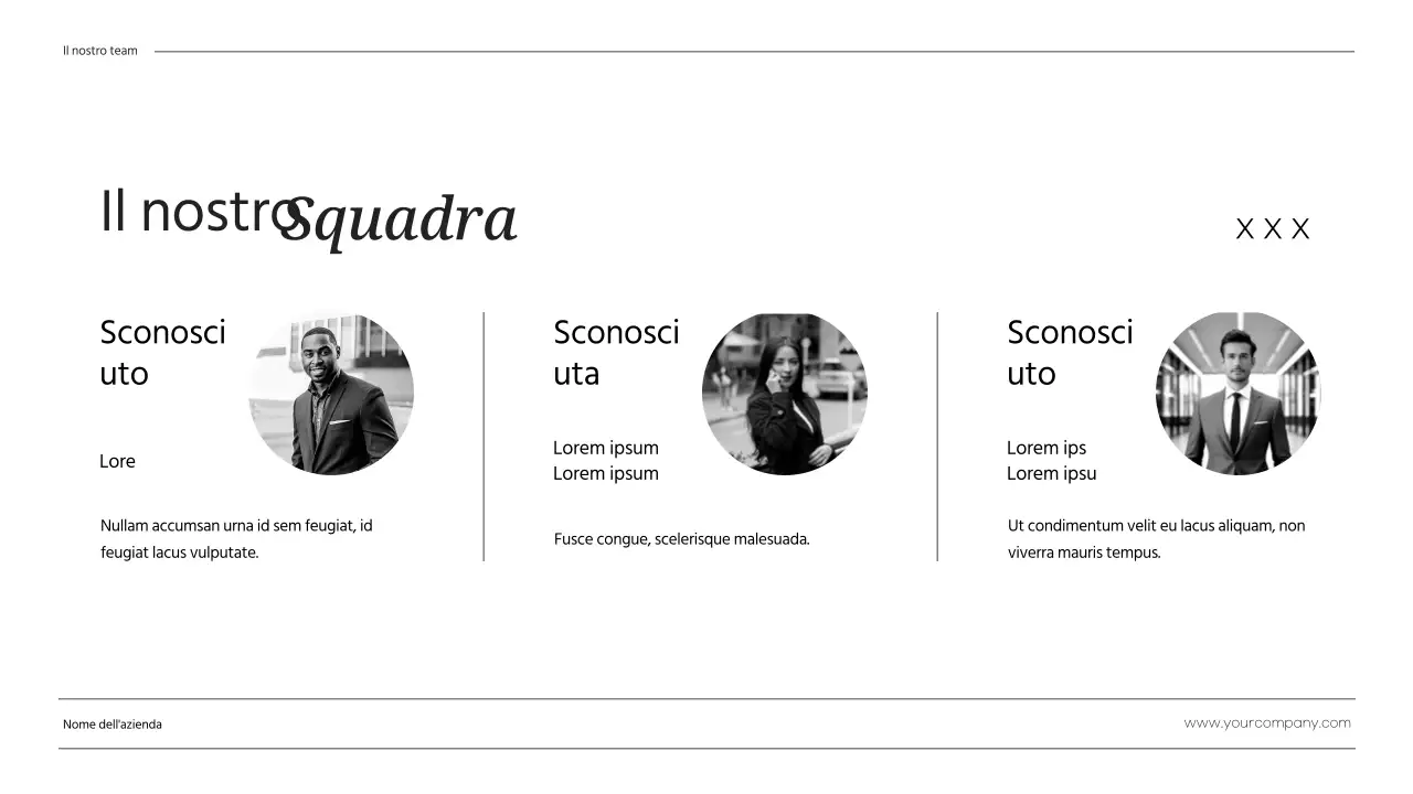 Nero bianco minimalista Business Chi siamo