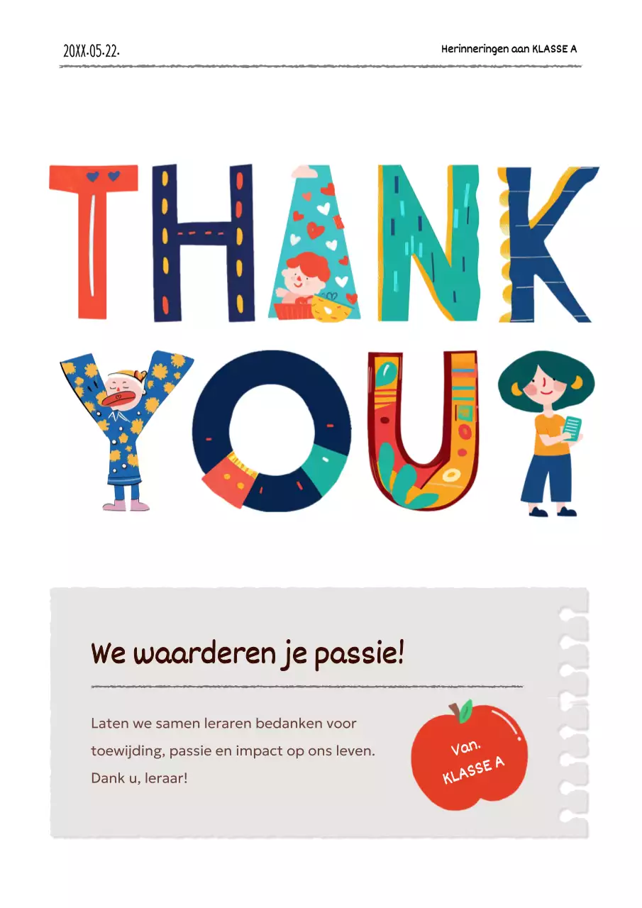 Wekelijkse posts voor rode en gele lerarendag