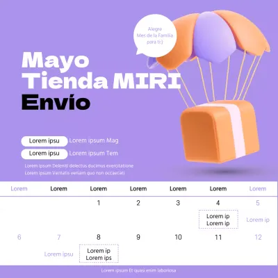 Un simple aviso de entrega en morado y blanco