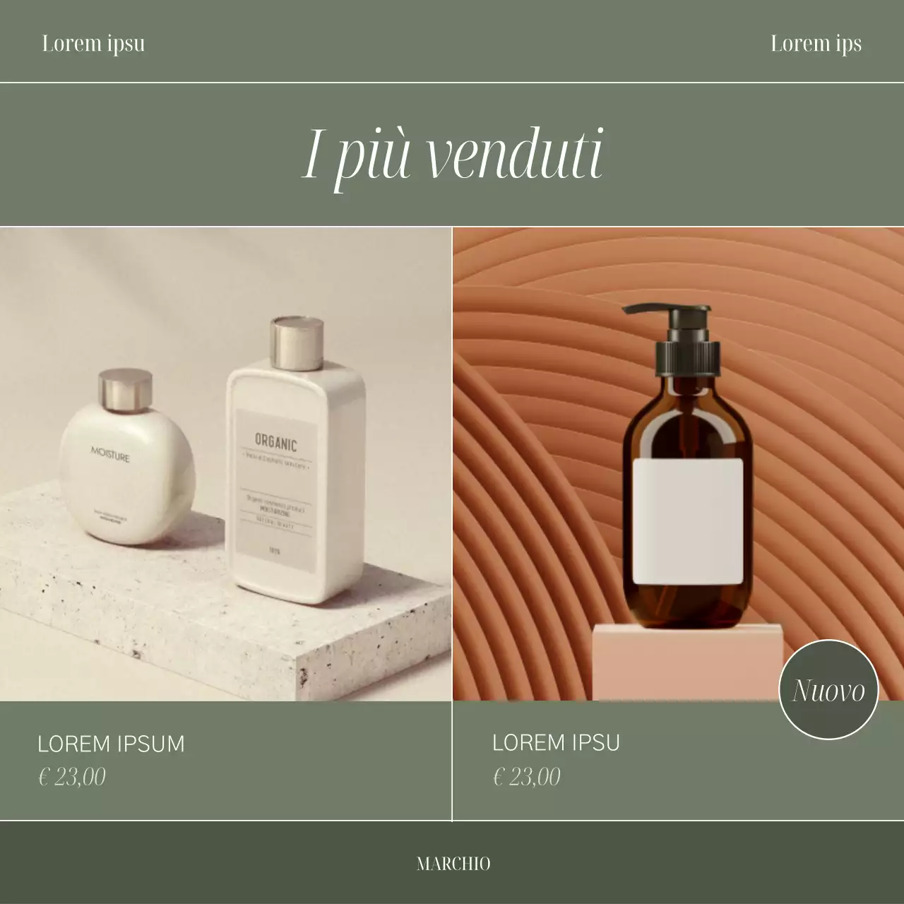 Promuovere un semplice kit di marca in color kaki