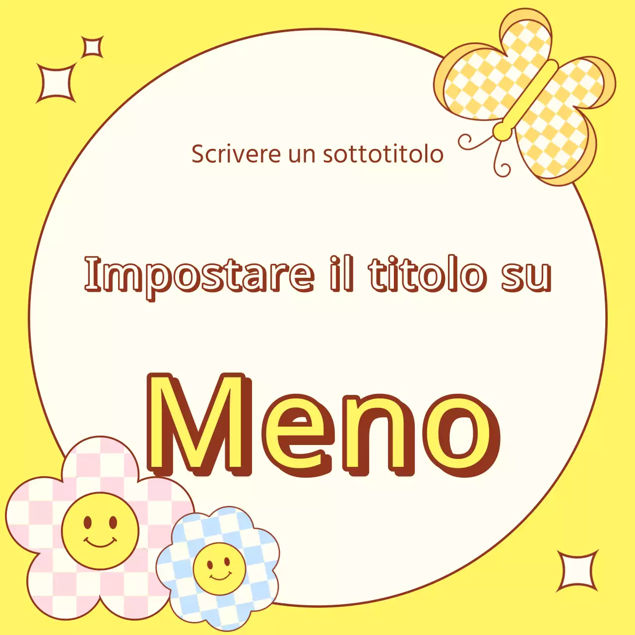 Annuncio di miniature primaverili kitsch in giallo e azzurro