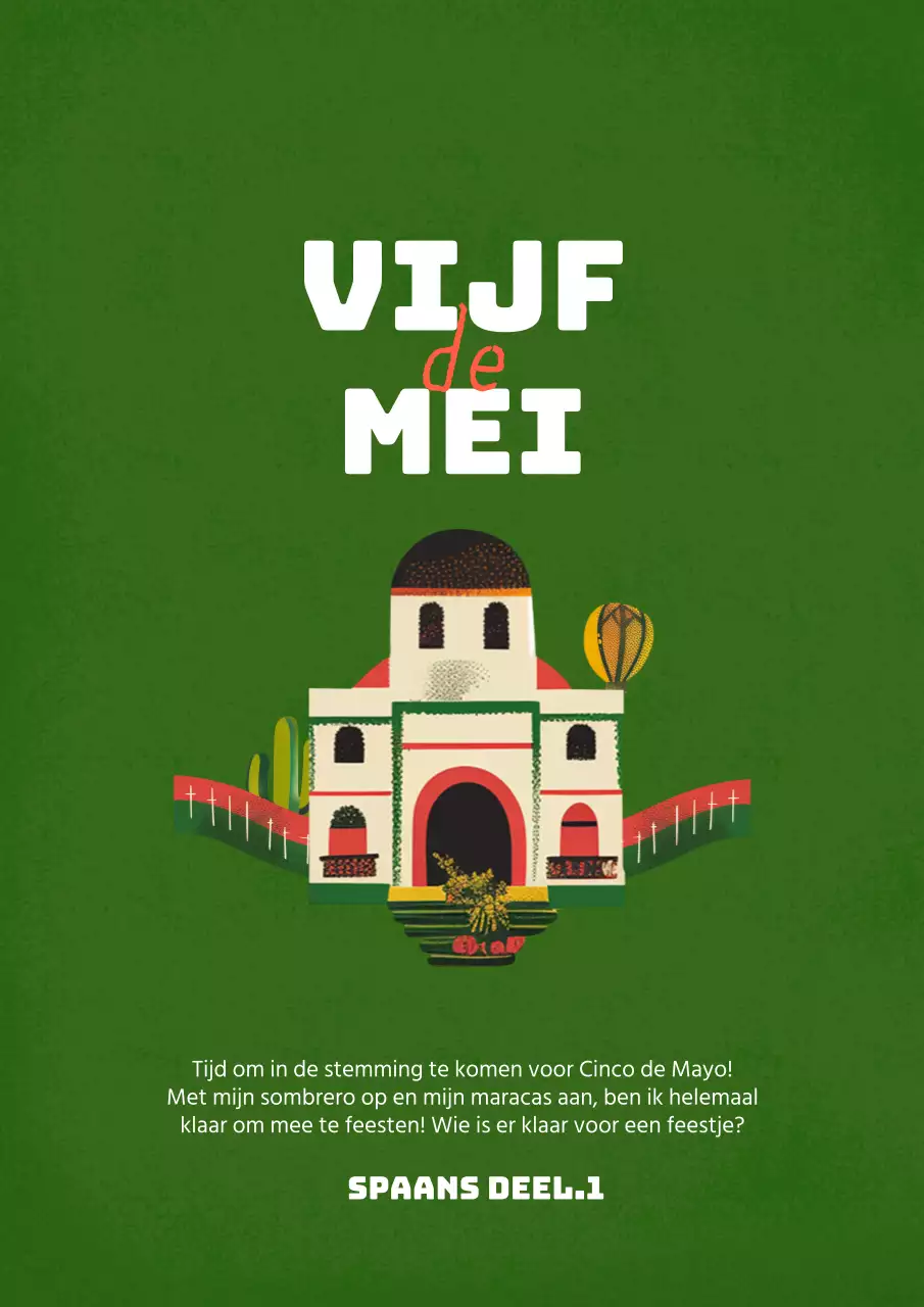 Schattig Mexicaans concept vintage posterontwerp in groen
