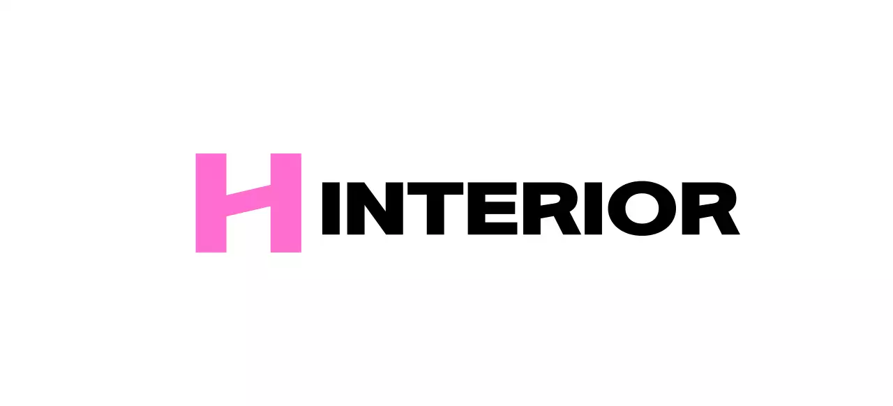 Interior shop logo with a modern letter H symbol