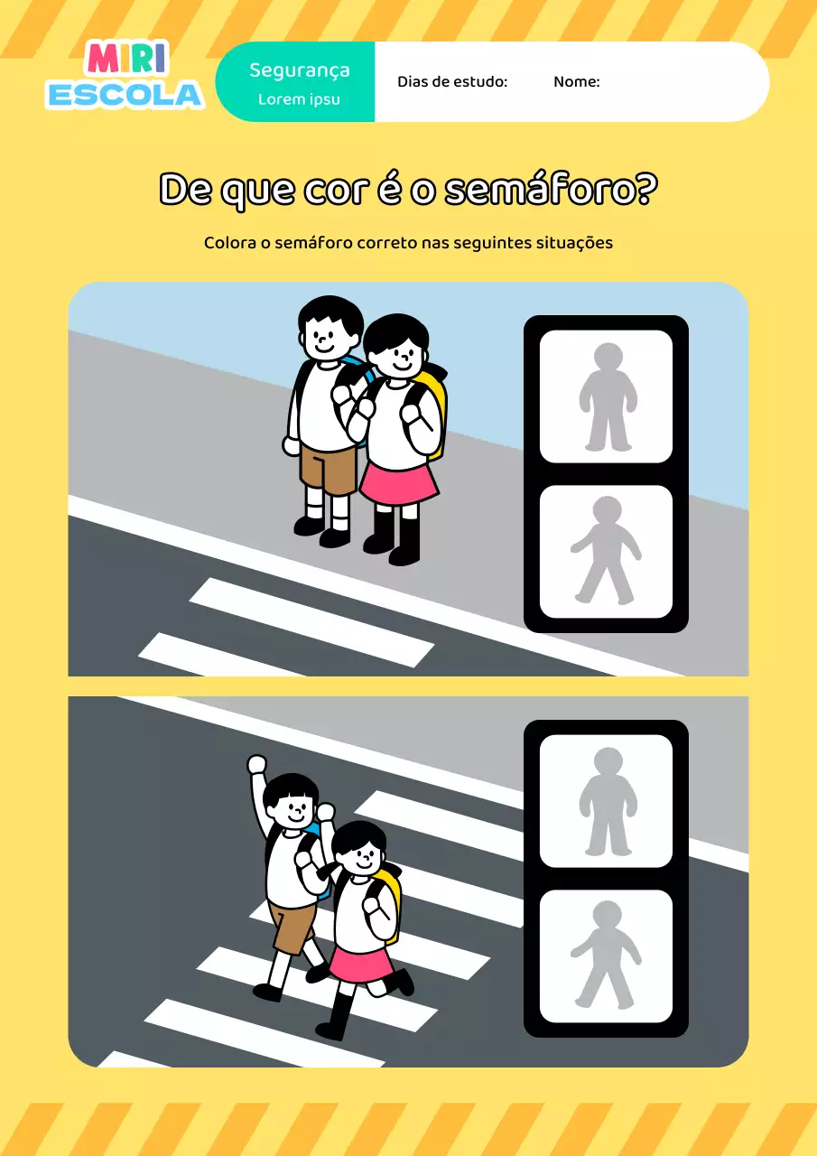 Papel de aprendizagem amarelo e giro recursos didácticos