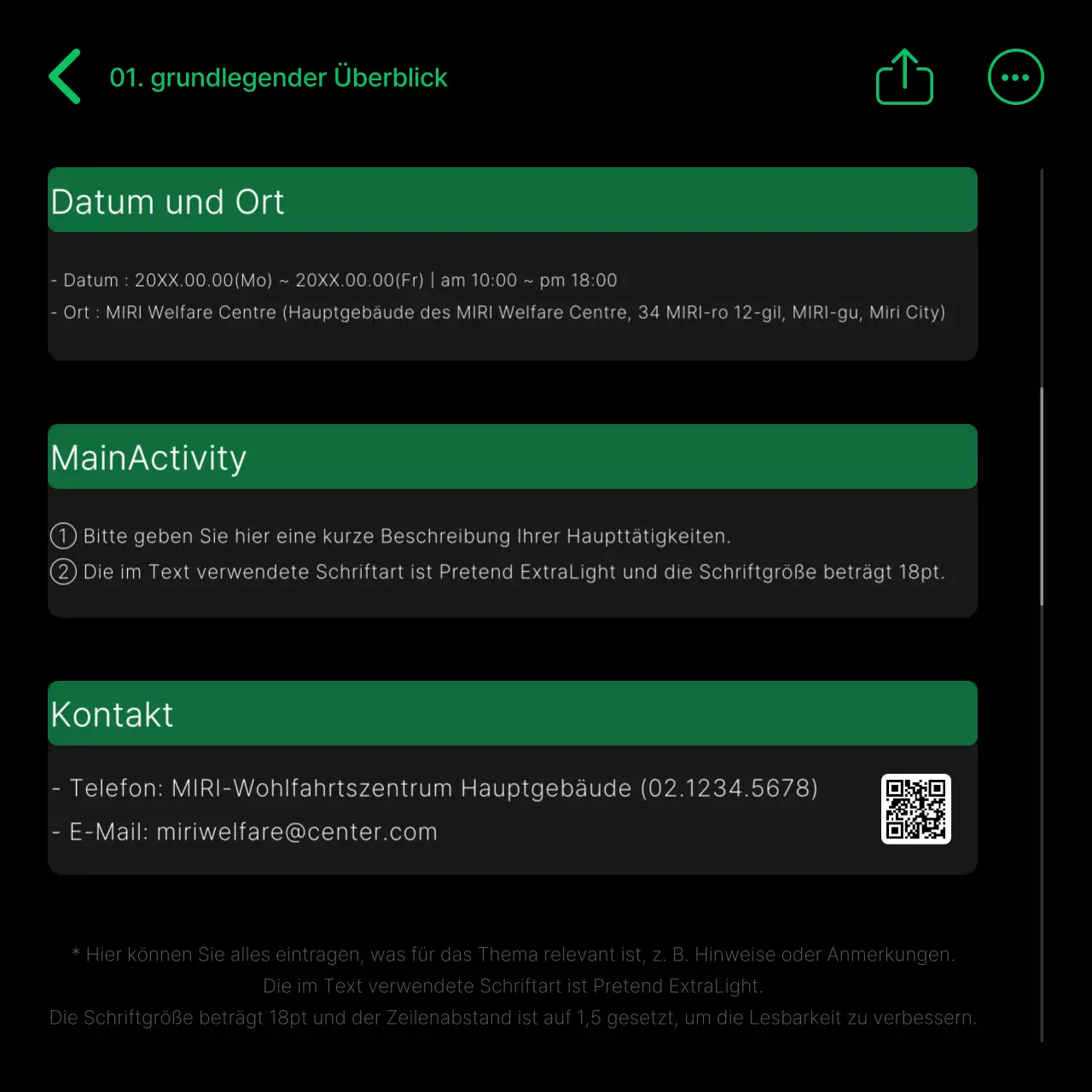 Ein Leitfaden für moderne Tabellierungen in Schwarz und Grün