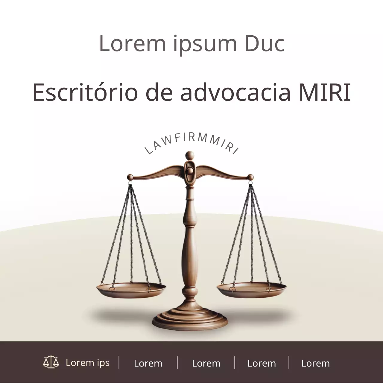 Promoção de um escritório de advogados moderno em castanho e bege