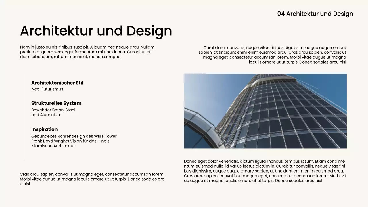 Minimalistischer Architekturbericht in Schwarz und Weiß