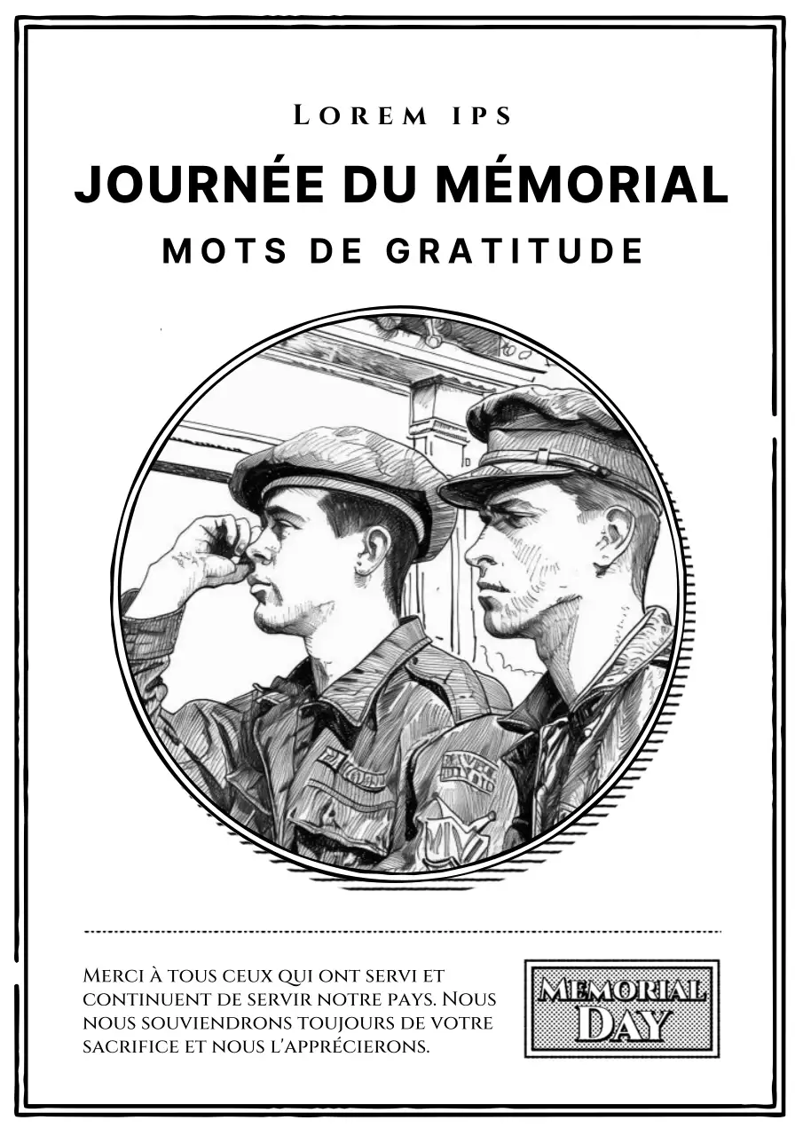 Promouvoir un Memorial Day vintage en blanc et noir