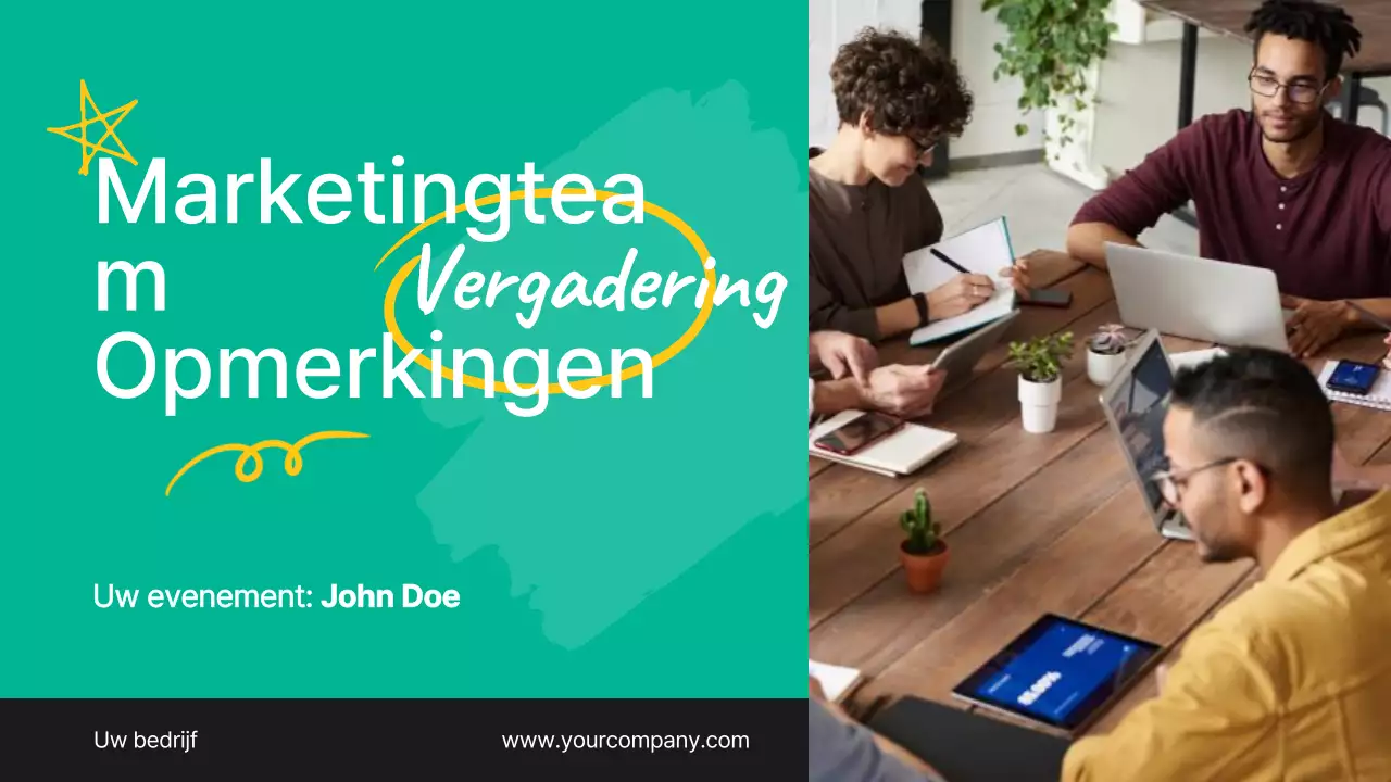 Verslag van de notulen van de vergadering van het Green and Yellow Trend Marketing Team
