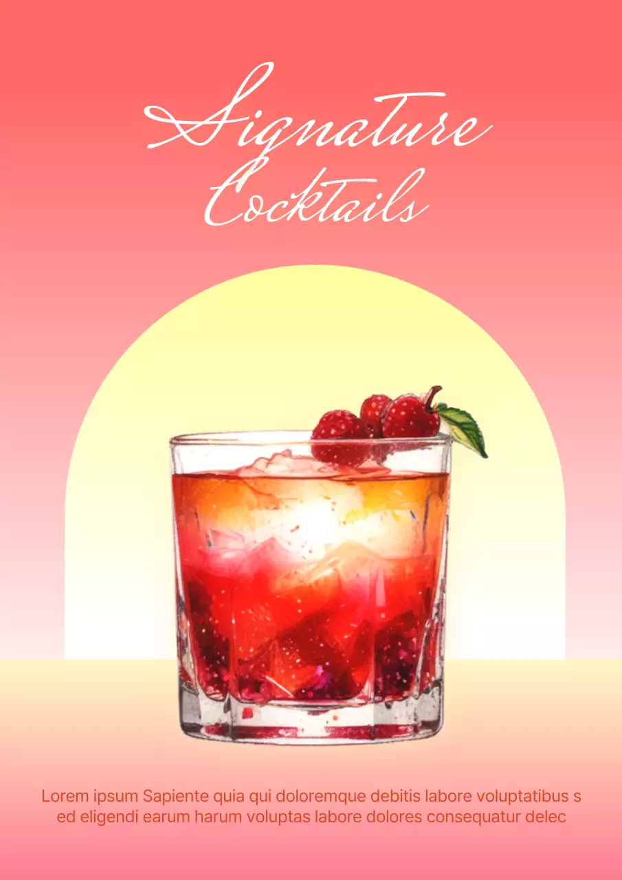 Promouvoir un bar à cocktails branché en rose et bleu clair