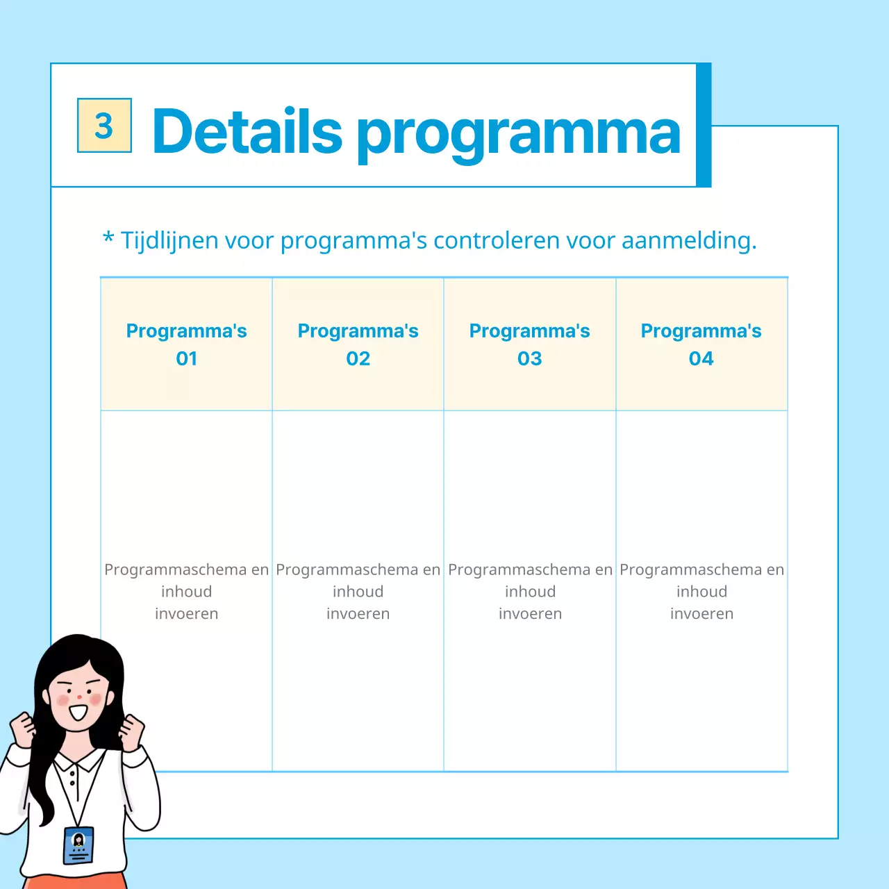 Over CardNews met een eenvoudige tafel in ivoor en lichtblauw